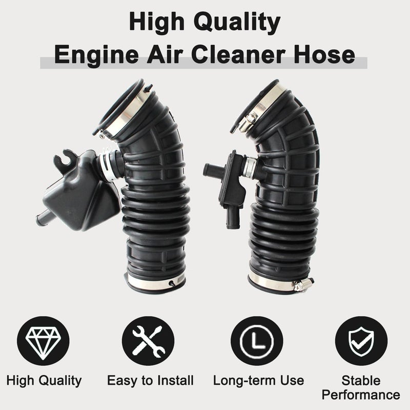 AUCERAMIC Engine Front Left & Right Side Air Cleaner Hose Fit for INFINITI FX35 Base Sport 2009-2012 3.5L 16576-1CB1A 16576-1CB0A Intake Boot Tube Outlet Duct - Image 5